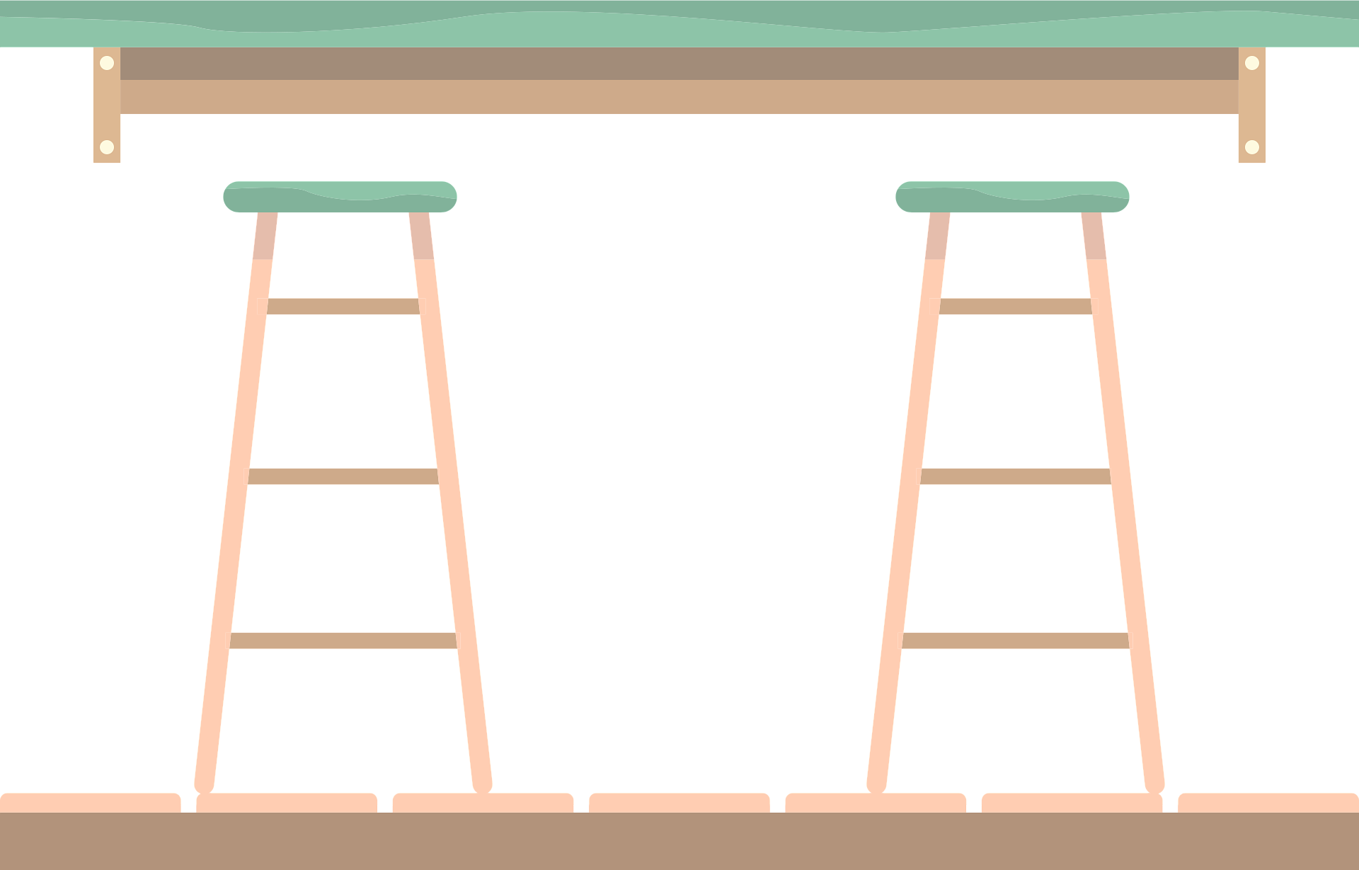 picture of a counter with two bar stools